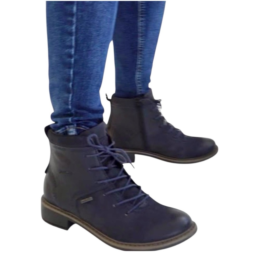 Josef Seibel Selena 50 Waterproof Black Leather Ankle Boot Size 39 8.5